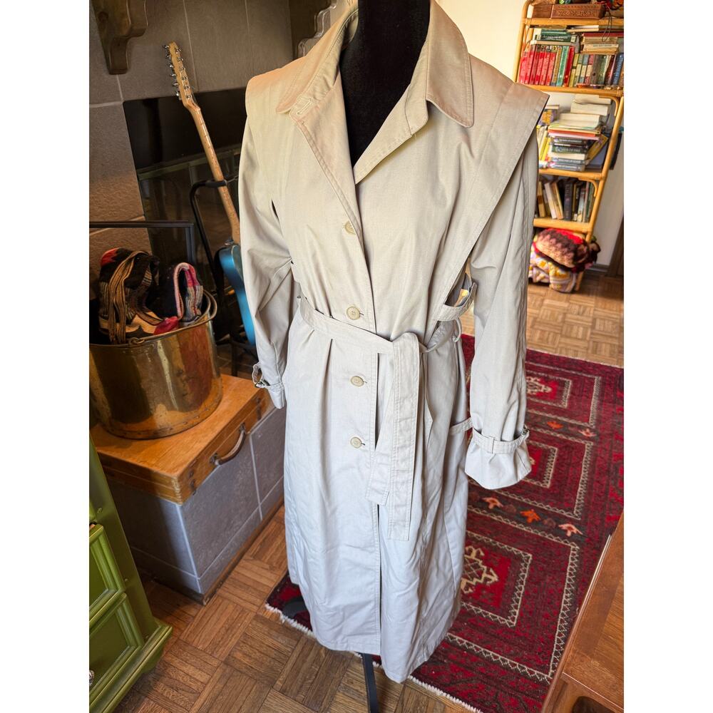 1980s Vintage London Towne Beige Trench Coat